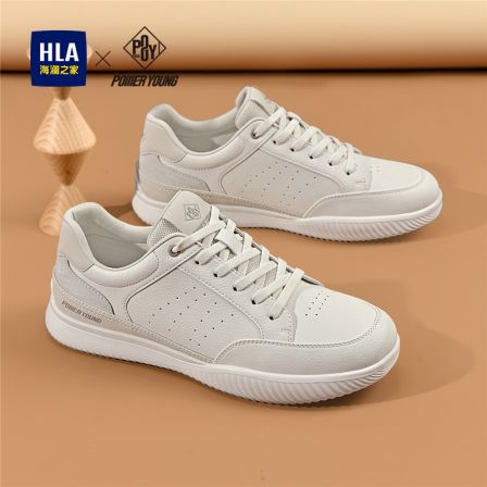 HLA/海澜之家男鞋2026春季新款百搭透气运动板鞋时尚休闲小白鞋潮