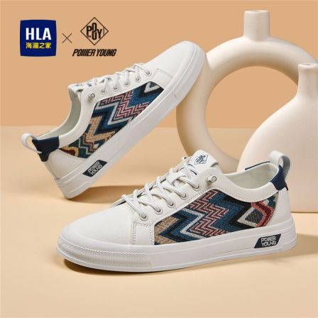 HLA/海澜之家男鞋2026春季新款低帮国潮板鞋时尚休闲运动小白鞋