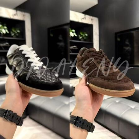 【帅老板】6020四季轻奢男士休闲牛皮牛反绒两色真皮菱格德训鞋