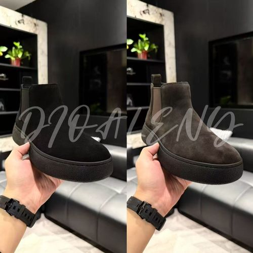 【帅老板】3708秋冬升级款高帮翻毛牛皮橡胶大底时尚百搭切尔西靴主图