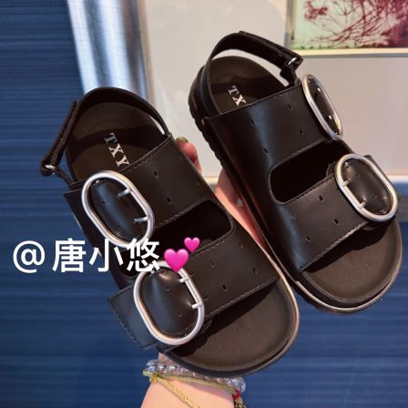 【唐小悠】百搭皮带扣罗马凉鞋