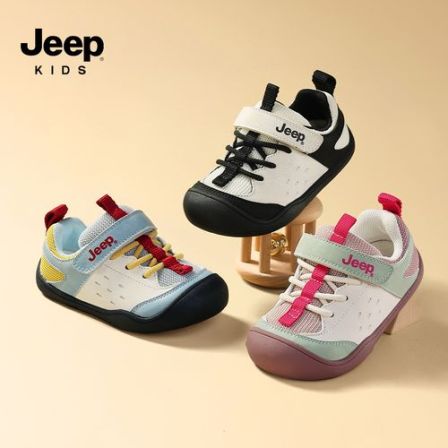 jeep儿童宝宝鞋男童春款户外透气运动鞋女童鞋软底防滑幼童学步鞋