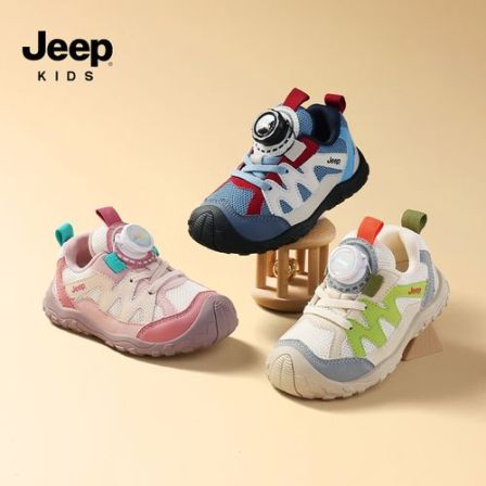jeep儿童学步鞋男童春季新款透气女童宝宝鞋防滑软底中小童运动鞋