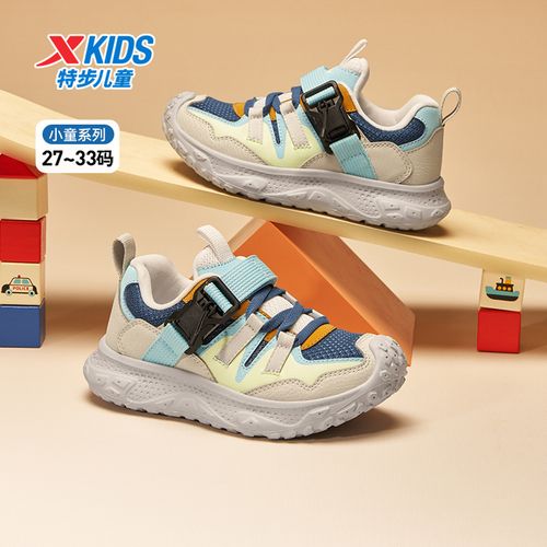 特步儿童春季密网跑鞋鞋小童软底防滑魔术贴休闲鞋674115329003主图