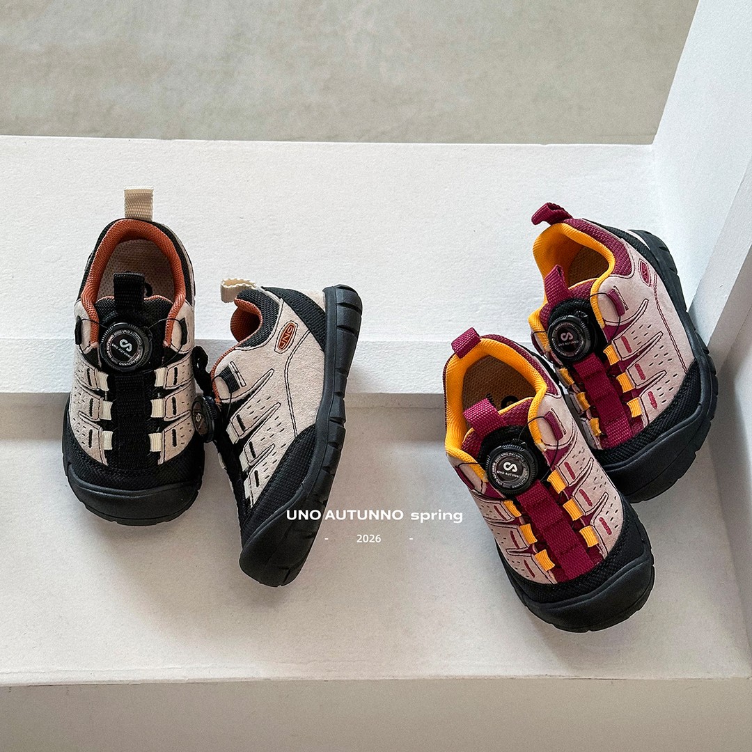 【现货】「麦麦秋」女中大童休闲童鞋旋钮运动鞋防滑户外鞋子BN26005主图