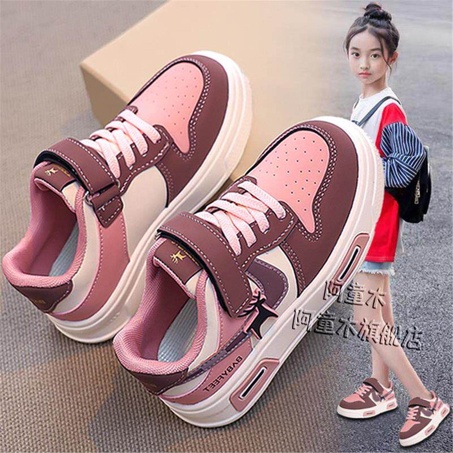 女童鞋子2026新款儿童板鞋轻便软底免系带中大童小学生运动鞋女孩主图