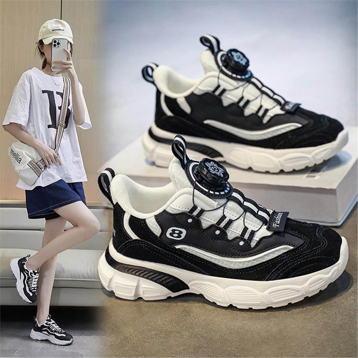 大童不系鞋带女鞋2026新款女童运动鞋软底初中学生轻便减震跑步鞋主图