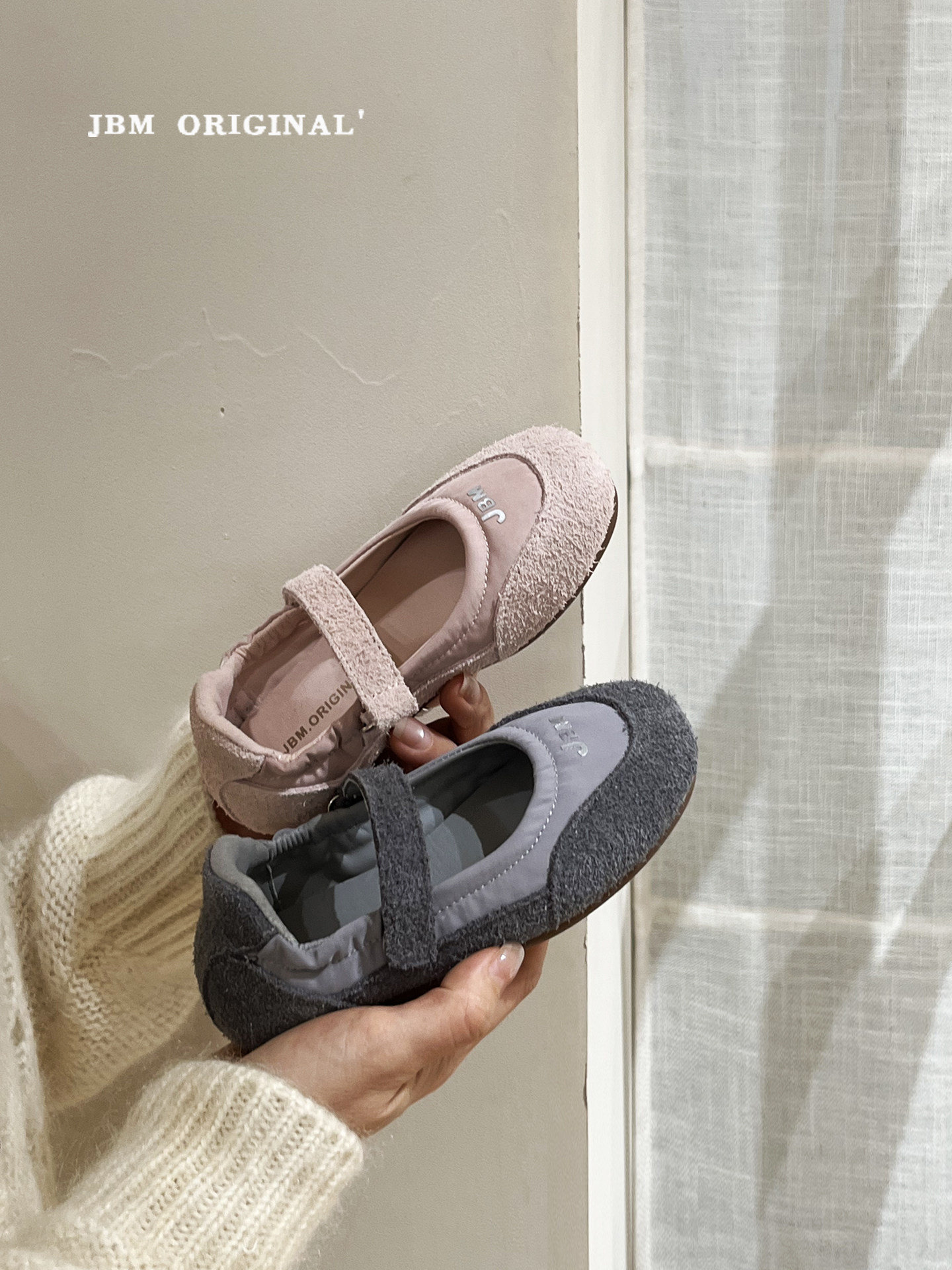 JBM 2026春夏款儿童复古魔术贴休闲板鞋韩版中大女童软底浅口单鞋主图