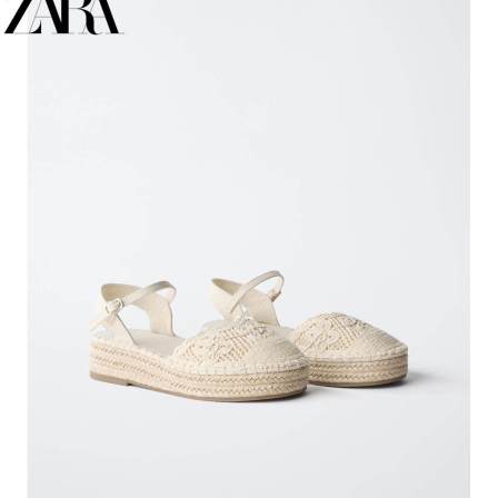ZARA2026春夏新品 儿童鞋女童 刺绣休闲舒适麻底鞋 2520730 002
