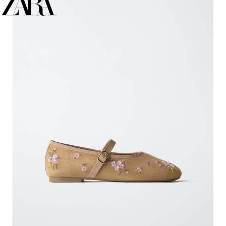 ZARA2026春夏新品 儿童鞋女童 刺绣花朵印花芭蕾鞋 2533730 107