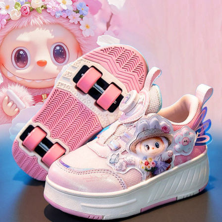 李宇新女童暴走鞋2026新款春季儿童可爱轮滑鞋小女孩可收缩溜冰鞋