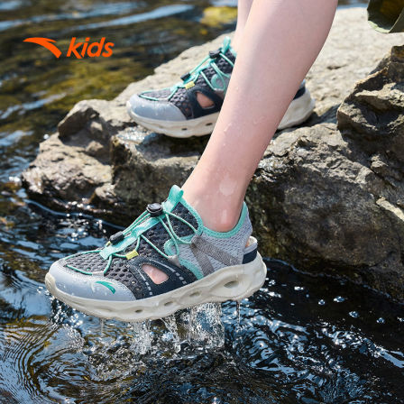 踩水王安踏儿童男大童沙滩鞋2026夏季新款防滑耐磨中大童包头凉鞋