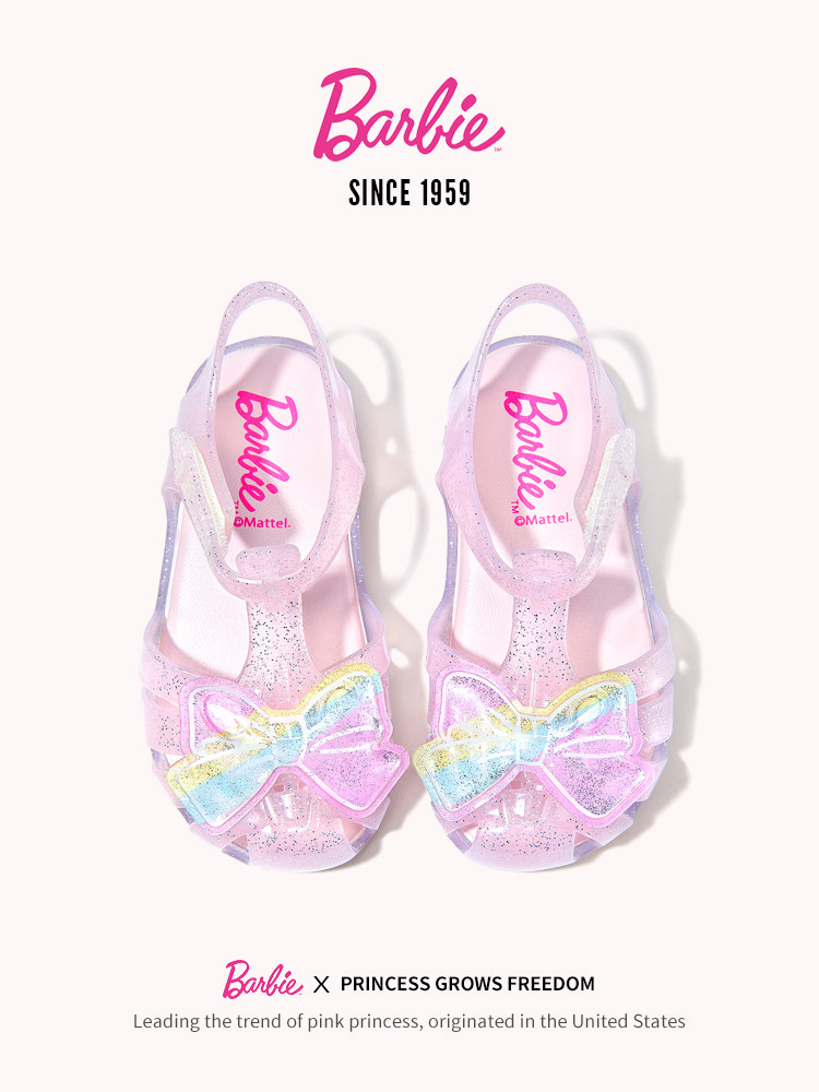 芭比童鞋女宝宝凉鞋2026新款夏季小女孩包头鞋子沙滩鞋儿童果冻鞋主图
