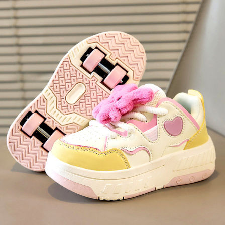 官网C&K女童暴走鞋春季2026新款儿童运动溜冰鞋女孩可收缩滑轮鞋