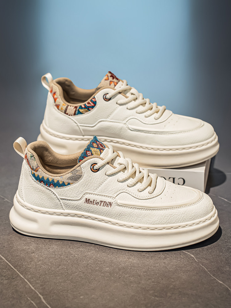 男鞋春季2026新款防滑防臭运动休闲板鞋学生软底增高百搭小白潮鞋主图