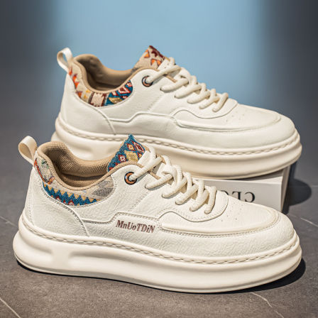 男鞋春季2026新款防滑防臭运动休闲板鞋学生软底增高百搭小白潮鞋