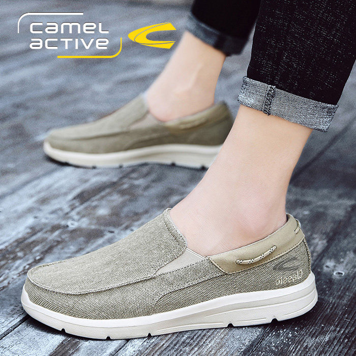 德国骆驼动感帆布鞋男软底懒人一脚蹬乐福鞋老北京布鞋驾车鞋47码主图