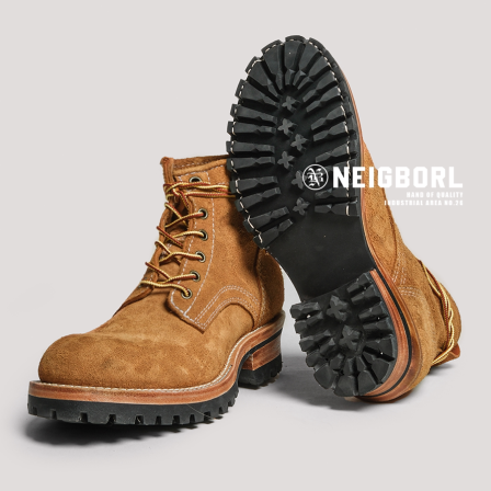 【大镖客】NEIGBORL钊叔制手工固特异头层牛皮反绒高帮工装大黄靴