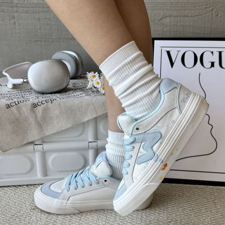 顽刻ollieskate小金鱼配色春季校园风W系列低帮男女国潮滑板鞋