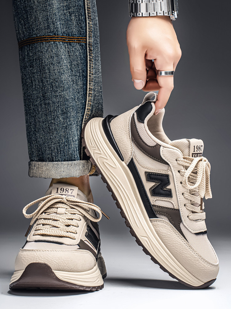 阿甘男鞋2026新款春季防滑防臭网面透气增高软底休闲跑步运动潮鞋主图