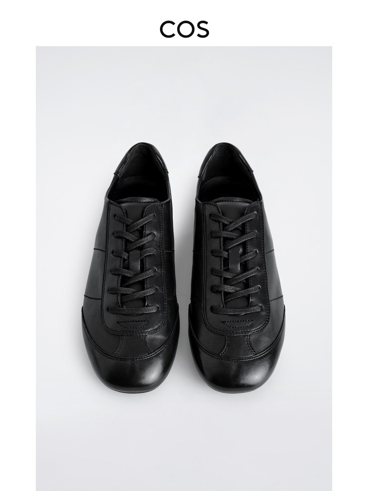 COS男士 纯色系带运动鞋黑色2026春季新品1327849001主图