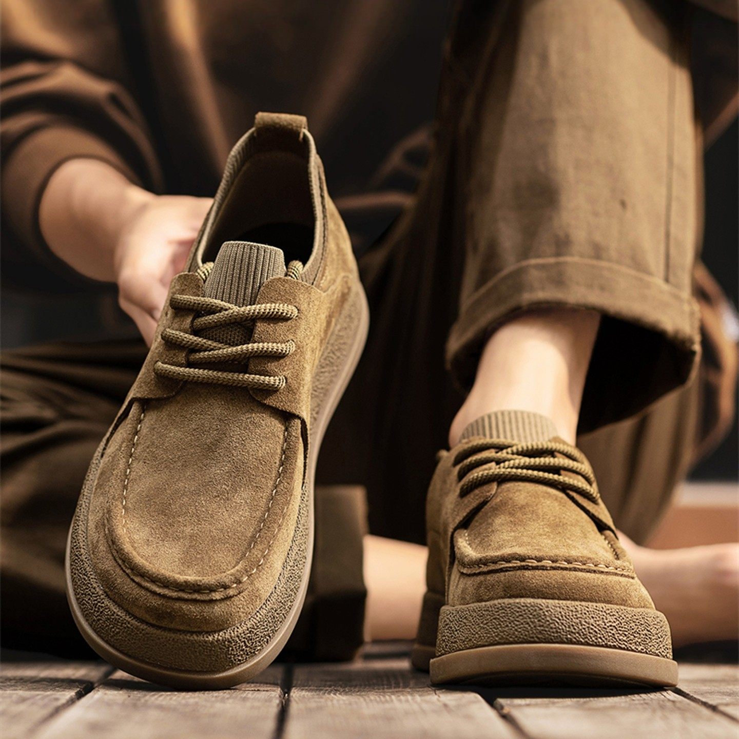 李宇新勃肯男鞋春季男士经典反绒皮袋鼠鞋厚底休闲美式博肯大头鞋主图