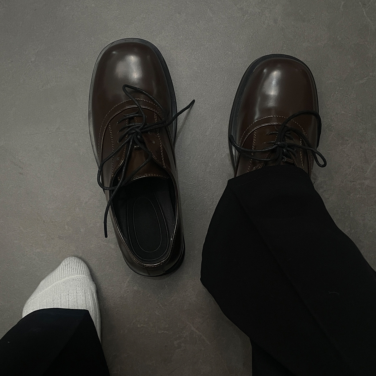 德比鞋男女厚底增高休闲方头棕色皮鞋Cleanfit商务正装新郎结婚鞋主图