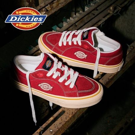 Dickies红色情侣帆布鞋男款2026新款春季男鞋低帮鞋子休闲板鞋女