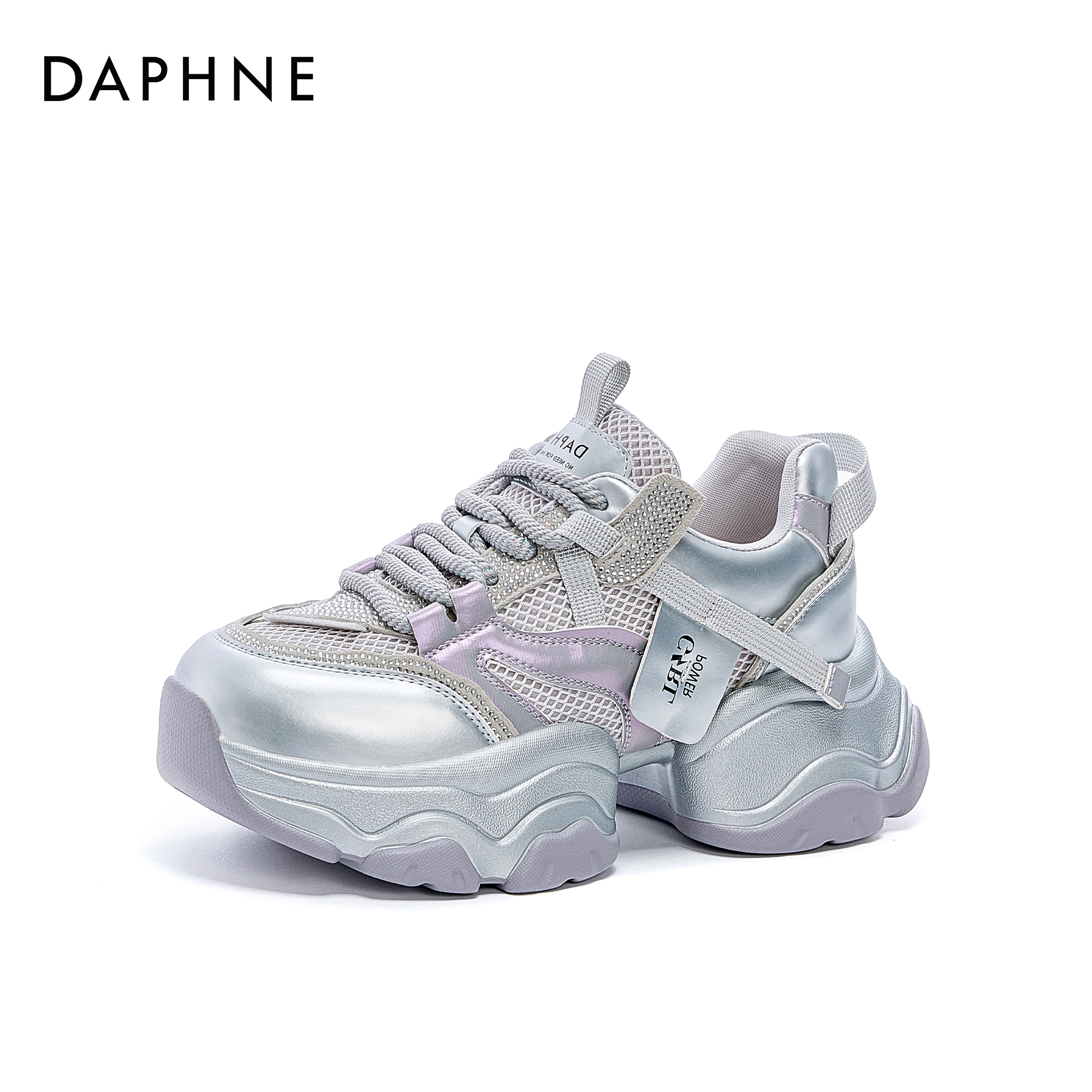 [紫霞仙子]达芙妮2025秋冬老爹鞋记忆棉鞋垫防滑锯齿底甜酷增高主图