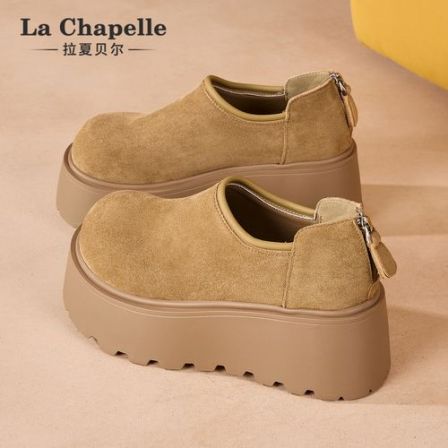 拉夏贝尔勃肯鞋女款2026春季新款厚底增高大头复古百搭乐福鞋单鞋