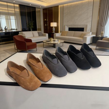 6318-2新款复古厚底一脚蹬休闲女乐福鞋豆豆鞋