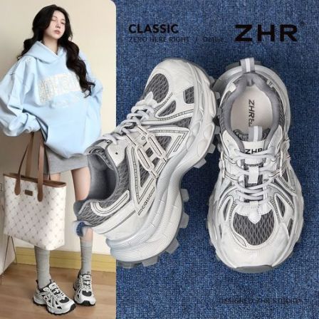 ZHR则则沈月同款老爹鞋女鞋2026春季新款时尚厚底百搭增高运动鞋