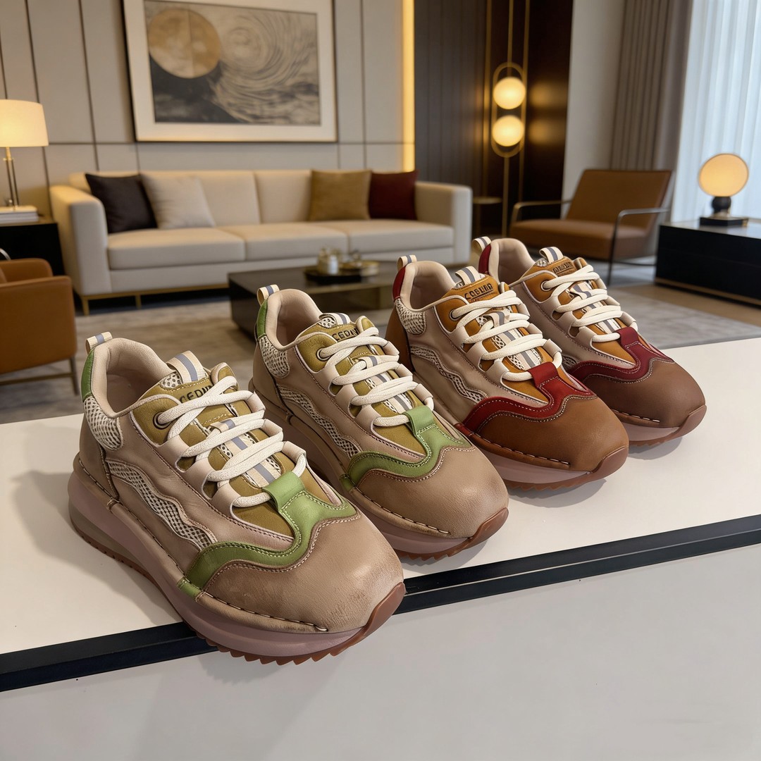 26559新款复古拼色厚底轻便百搭休闲老爹鞋主图