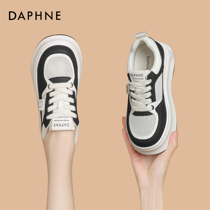达芙妮2025年新款时尚百搭鞋夏季韩版潮流爆款厚底增高女士休闲鞋主图