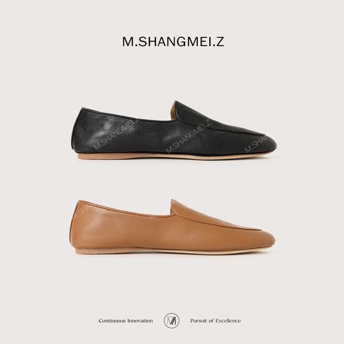 M.SHANGMEI.Z/沐熙美大哥复古真皮轻职舒适百搭平底乐福鞋F03657主图