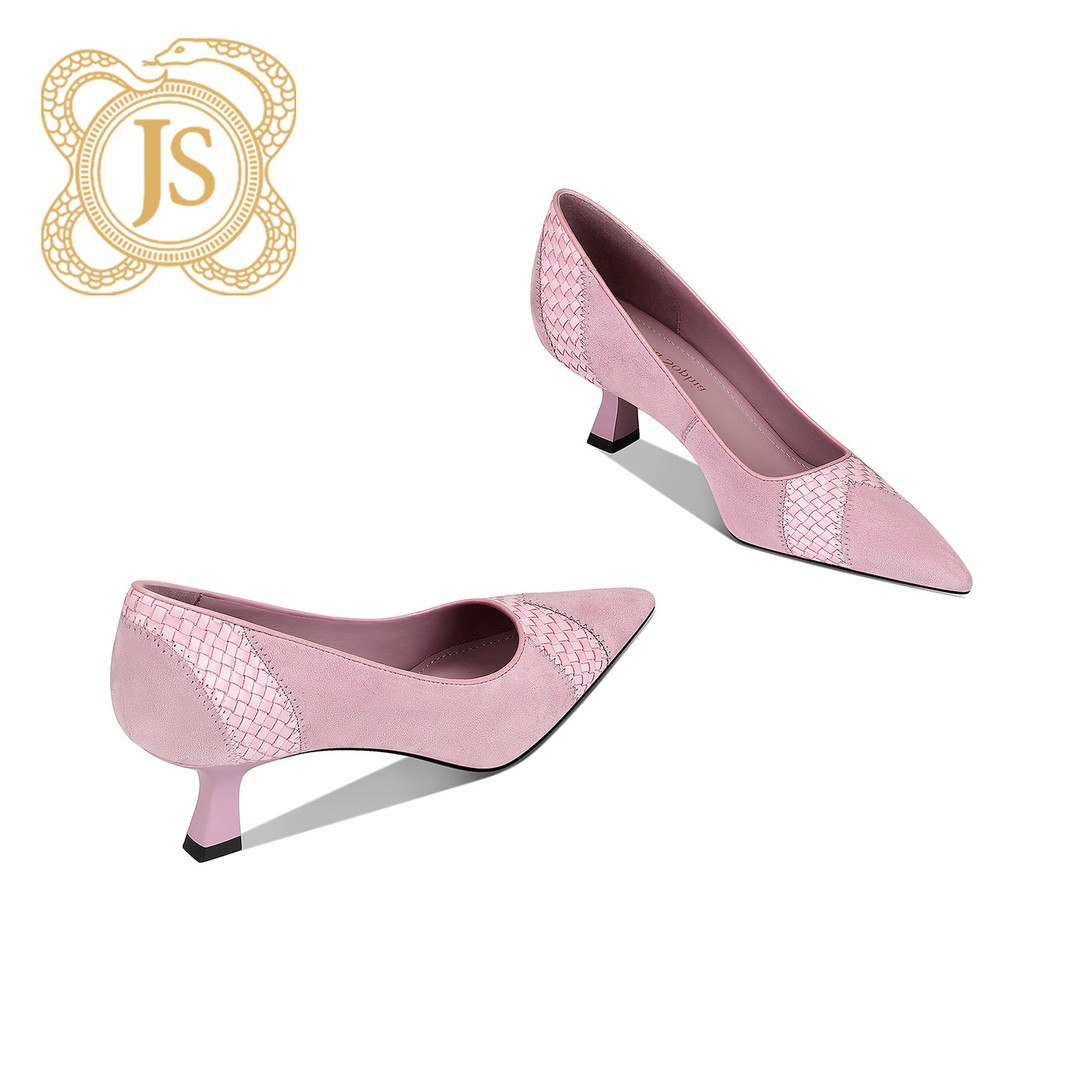 已开价，6694D5678时尚法式浅口细跟磨砂皮女单鞋气质百搭高跟鞋主图