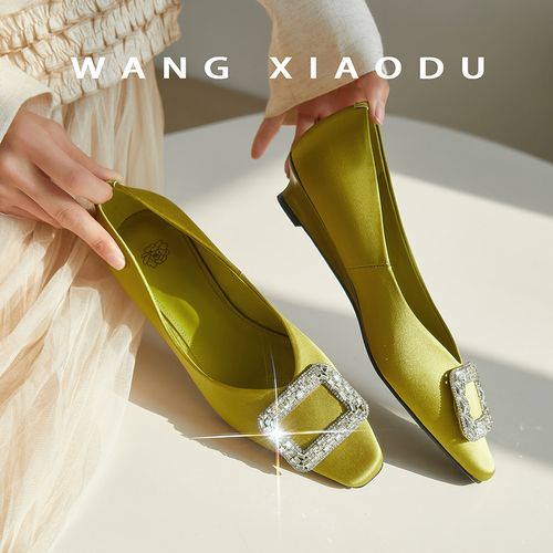 【王小毒】爱人眼眸●3cm亮钻方扣坡跟鞋女小方头高级感单鞋主图