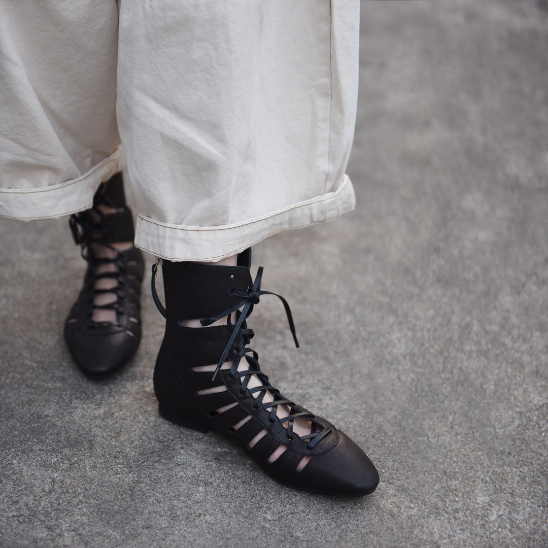 Artmu阿木原创里外全皮绑带罗马凉靴春秋单靴镂空单鞋春新款802主图