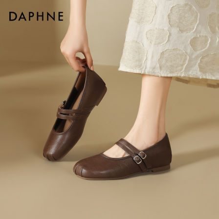 复古方头单鞋女双排扣玛丽珍鞋增高配裙子宴会鞋