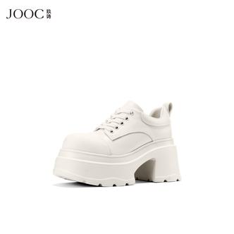JOOC玖诗高跟小白鞋女粗跟增高鞋2025秋冬新款潮流百搭休闲鞋单鞋主图