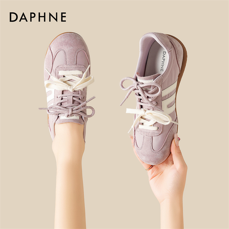 达芙妮芭蕾风德训鞋女2026春季新款平底内增高百搭轻便运动休闲鞋主图