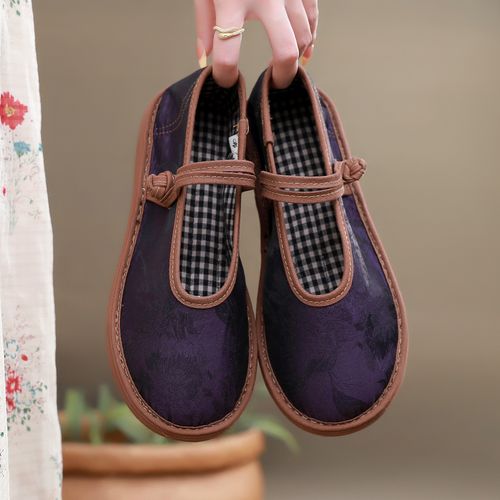 2025年春夏新款女鞋纯手工布鞋千层底复古盘口养生中国风浅口单鞋主图