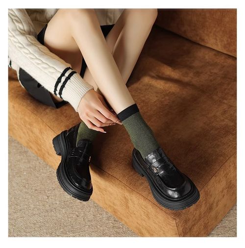 搭配百搭法式厚底单鞋女新款英伦风学院风乐福鞋小皮鞋增高皮鞋主图