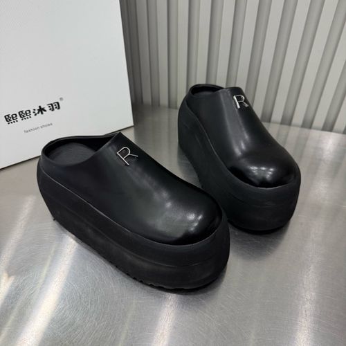 广州欧货【文艺质感】早春6cm勃肯圆头洋气轻奢纯色包头拖1026-6主图