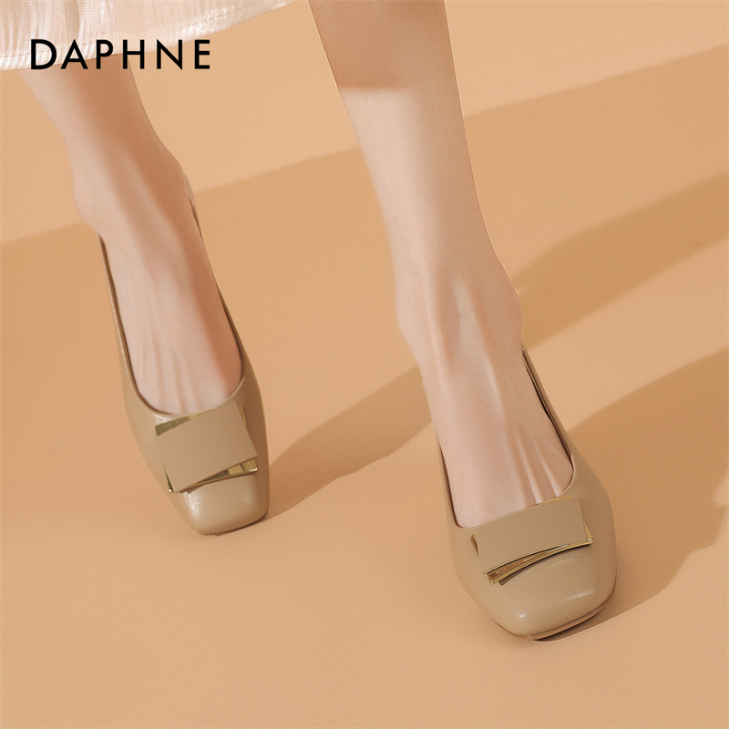 达芙妮中跟单鞋凉鞋女款2025新款爆款高跟鞋方头女士工作通勤鞋SS主图