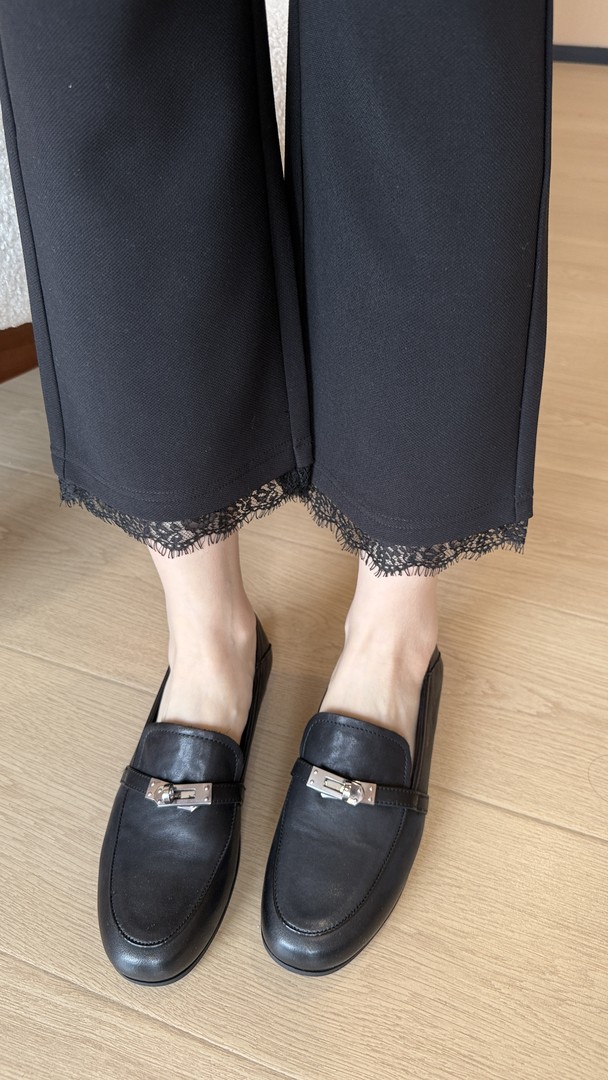 二姐的宝藏英伦复古通勤平底单鞋2026新款金属扣一脚蹬单鞋#26025主图