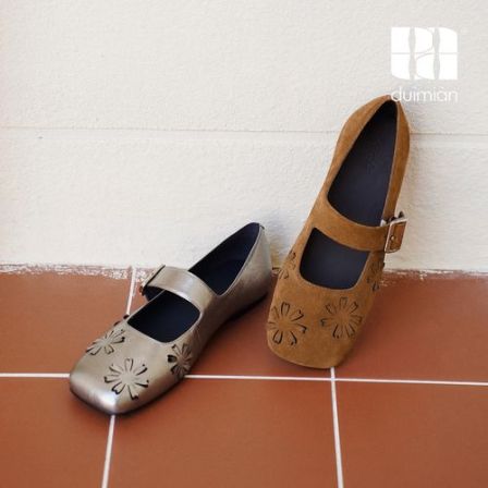 对面duimian「浮花」玛丽珍26SS复古雕花单鞋浅口软皮舒适休闲鞋女