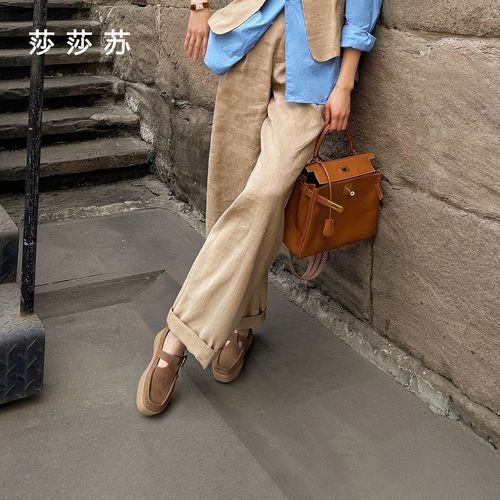 【袋鼠玩家】莎莎苏2026春夏新款乐福鞋方头增高袋鼠鞋女Z75518A-41主图