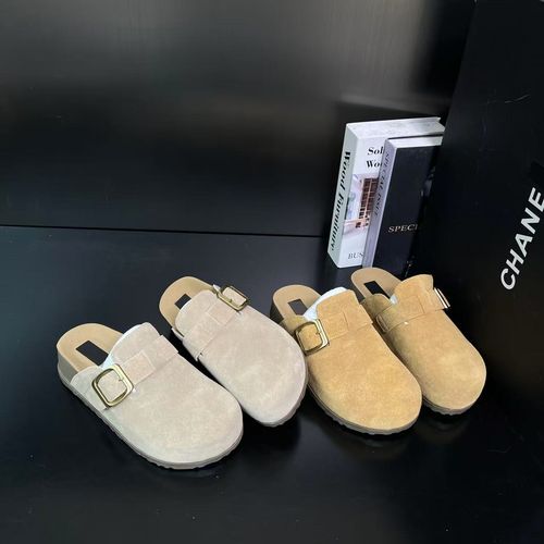 【森系勃肯 】厚底女2026新款宽胖脚包头懒人一脚蹬复古半拖66-183主图