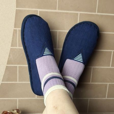 老粗布复古风方口奶奶布鞋，传统纯手工艺制作，舒适柔软透气耐磨